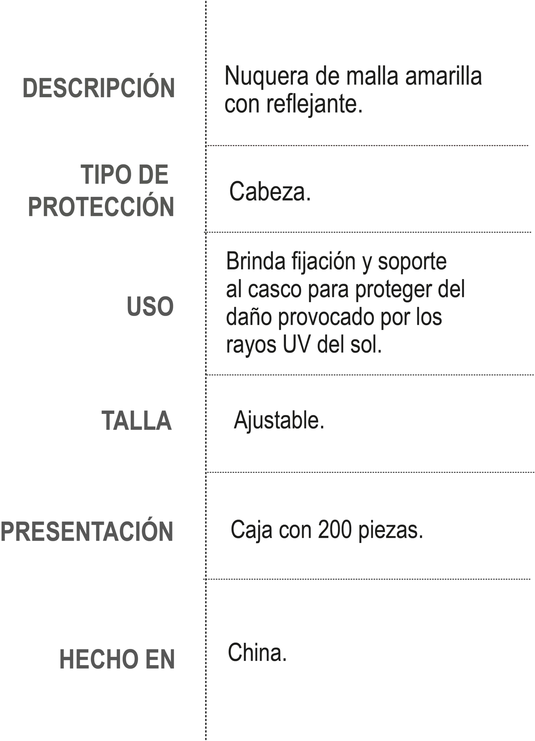 Información de Producto